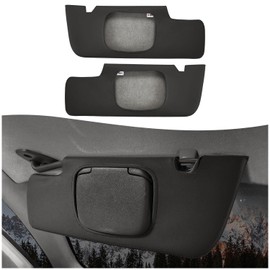 KBH Sun Visor Cover for Ford Mustang 2005 2006 2007 2008 2009 2010 2011, Vinyl Leather Trim, Sunvisor Covering Protector, Left & Right Side, Anti-Scratch, Black