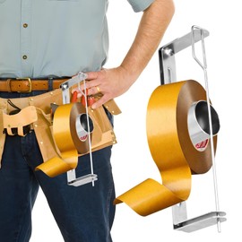DIICCYO Heavy Duty Drywall Tape Holder Reel, Practical Carbon Steel Drywall Tape Reel Drywall Tool Adhesive Tape Holder, Fast Loading Retaining Pin Belt Clip Drywall Reel Lift for Wall Corner