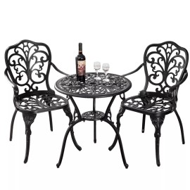 Withniture 3 Piece Bistro Set Patio Outdoor Furniture Front Porch Bistro Set for Garden