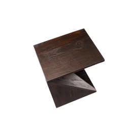 Nordic Teak Dark Teak Wood Shower and Bath Twisted Stool