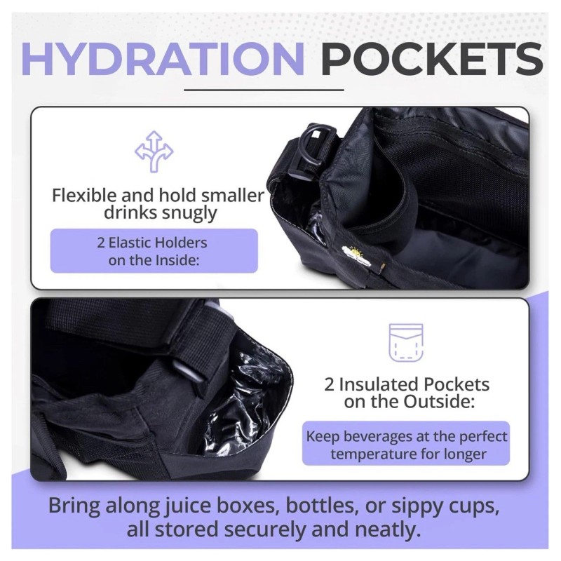 Renaissance Baby Stroller Organizer Cup Holders Universal Non Slip Straps