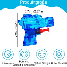 TISCH Pack of 2 Plastic Water Pistols, Water Pistols, Water Features, Summer Water Cannons, Party Bags, Children's Birthday Parties (8 x 6.5 x 2.5 cm)