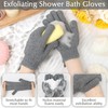 Exfoliante corporal de nylon y guantes de baño grises Anezus