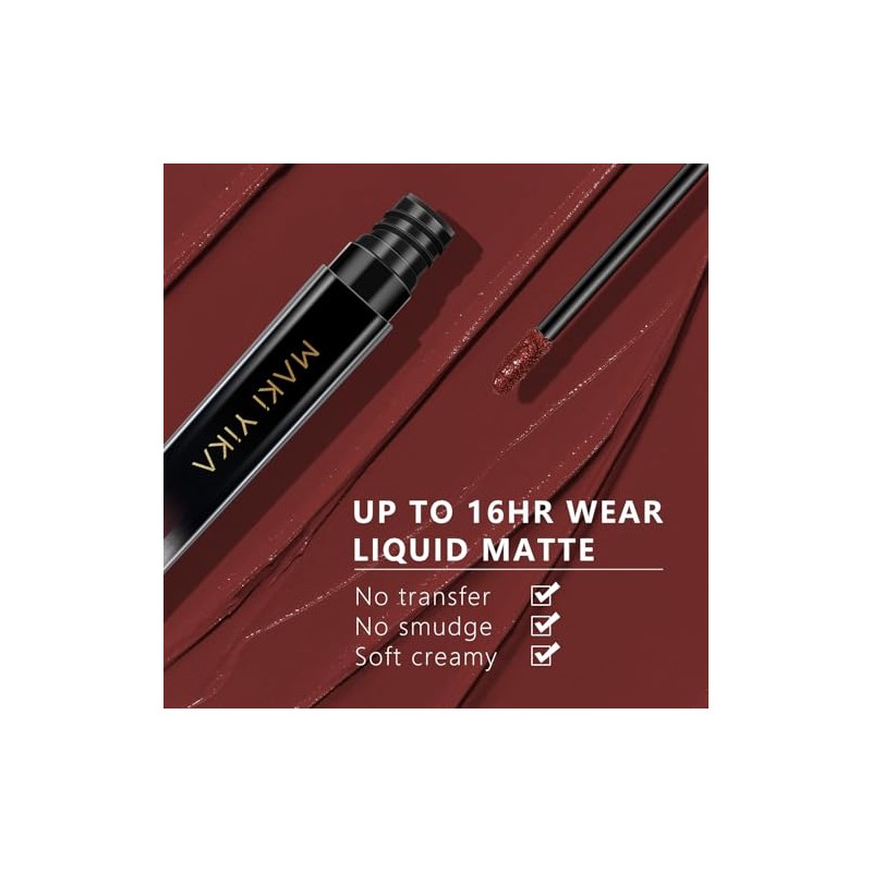 MAKI YIKA- Lápiz labial marrón nude para mujer, lápiz labial