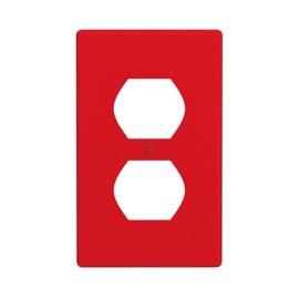 WHJYMX Solid color red Printing Duplex Socket Wall Plate - Dual Outlet Cover Plate for Light Switches, Standard Size, Heat and Fade Resistant