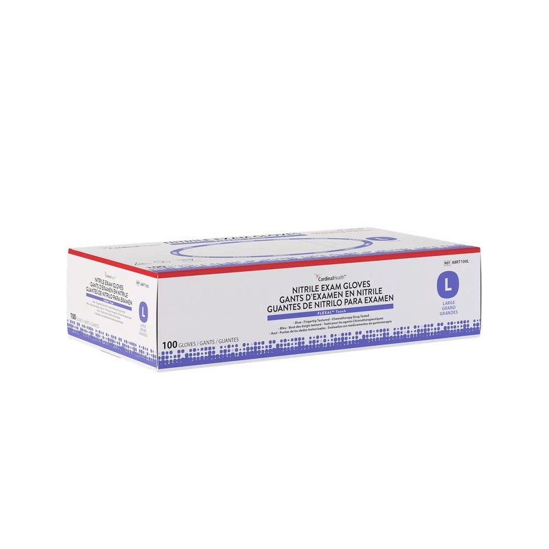 CARDINAL HEALTH™ Flexal Touch Nitrile Exam Gloves Blue, Large, 100EA/BX