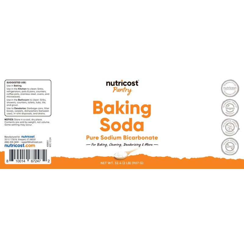 Nutricost Baking Soda (2 LBS) - For Baking, Cleaning, Deodorizing,