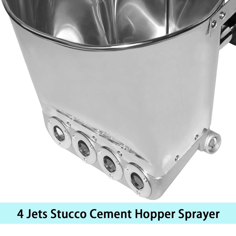 Stucco Cement Sprayer 4 Jets Plaster Mortar Pneumatic Hopper Spray