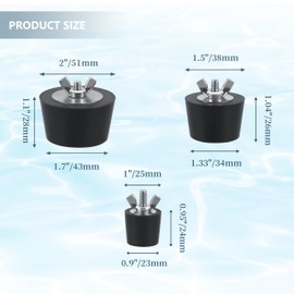 Pool Rubber Plugs with Stainless Steel Bolts,Heavy Duty Rubber Winter Expansion Plugsfor Above Ground Pool Return Line 1inch 1.5inch 2inch-3pcs