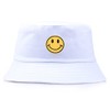 Anroll Unisex Smiling Face Embroidered Bucket Hats Sun Hat for