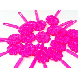 Tara Girls Super Cute Self Hinge Plastic Mulit Design Hair Barrettes Selection. 18 pc N.Sunflower(hot pink Pink). Flower size 1.25 inch * 1.25 inch