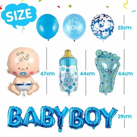 SIMIN 26 PCS Baby Shower Decorations-Baby Boy Baby Shower Decorations for Boy, Baby Shower Boy Decorations Set, Baby Boy Decorations,Indoor or Outdoor (Blue)