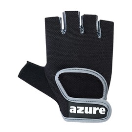 Azure Mens Weight Lifting Gloves Gym Fitness Workout, Training Exercise, Anti Slip Padded Full Palm Protection, Women Bodybuilding Strength Half Finger Cycling Rowing Climbing Black Medium
