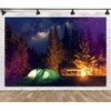 CORFOTO 9x6ft Camping Forest Backdrop Starry Sky Photo Backdrop Camping
