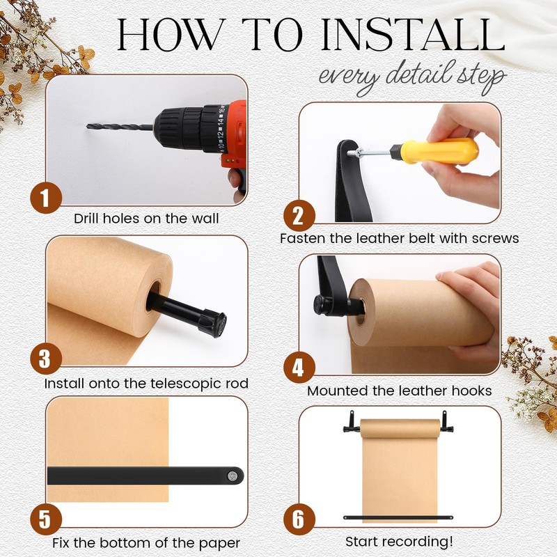 Vicenpal 15.5 Inch Retractable Kraft Paper Roll Holder Dispenser Wall