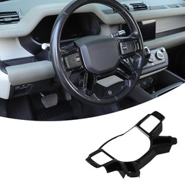 ABS Black Car Steering Wheel Decoration Frame Trim Compatible with Land Rover Defender 90 110 130 2020-2025 Steering Wheel Button Frame Cover