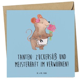 Mr. & Mrs. Panda Deluxe Karte Tante Zuckersüß - Geschenk, Liebevoll, Hochwertige Klappkarte, Hochzeitskarte, Dankbarkeit, Tanten, Geschenke,