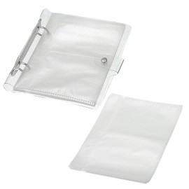 PATIKIL 3x4" Clear Loose-Leaf Photo Album Plastic Transparent Picture Album with 200 Pockets and 50 Replacement Refill Sleeves for Photo Picture Postcard, Transparent