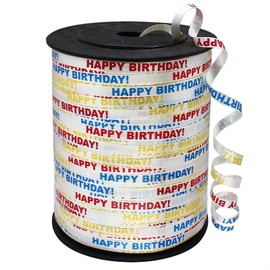 OZXCHIXU 500 Yards Happy Birthday! Printed Crimped Curling Ribbon is Great for Wrapping Presents, Styling Balloons, Birthday Party, Gift Ribbon for Birthday,Flowers Decoration.