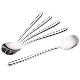 MIUPOO Miupoo Spoons,Stainless Steel Long handled soup spoons,Silver,10 Piece (8.7x1.6 Inches)