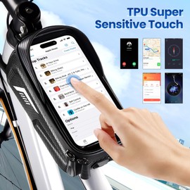 Bicycle Bag Frame, Waterproof Bicycle Frame Bag, Top Tube Bag Bicycle with 3D Sun Visor and TPU Sensitive Touch Screen, Bicycle Bag Frame Bag, for Mountain Bikes, Road Bikes, E Bikes