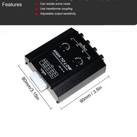 QANYEGN Audio Converter,12V 4 Channel Audio Impedance Converter,Line Output Converter,Suitable for Most Cars