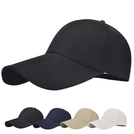 Penguin Fly Cap, Men's, Women's, Long Brim, Long Brim, Hat, Sunshade, Plain, Simple, Spring, Summer, Autumn, Winter, Black, 56 to 60 cm