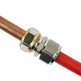 Adapter Reducer for Water Underfloor Heating Evoh Pipe and Multilayer Pert-Al Pert and Pex Pipe, Reducing Coupling Plastic to Copper Pipe (20mm Evoh x 15mm Copper)