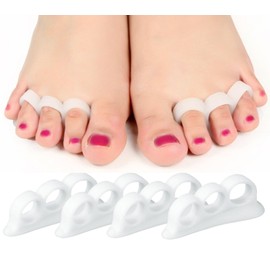 Gel Zehenspreizer Hallux Valgus Zehenstrecker Kit Zur Behandlung Von Hammerzehen Aus Weichem Gel Material – Schienen die zur Schmerzlinderung bei Hammerzeh helfen – 8 Stück Spreizer Set