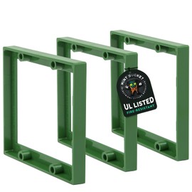 Mint Bucket Brands 3/8" Double Gang Outlet Box Extenders, UL Listed, Electrical Box Extender for Outlets & Switches, Pack of 3