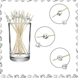 200Pcs Decorative Dice Cocktail Picks,Decorative Dice Shape Fruit Toothpick,Party Toothpicks for Appetizers Cocktail Decorations for Party Supplies