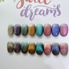 Subtle charm magnetic gelHandmade nail tips - Short nose pin
