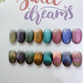 Subtle charm magnetic gelHandmade nail tips - Short nose pin / 오묘한반전매력자석젤수제네일팁 - 숏코핀