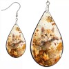 the fun things Orange Tabby Cat Earrings Teardrop NO TARNISHING