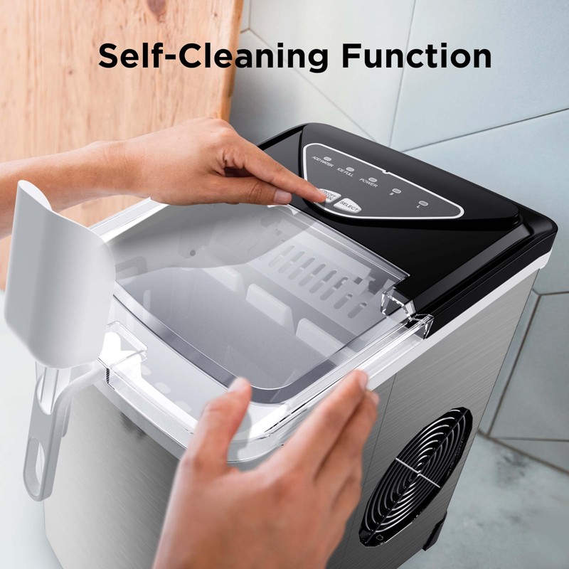 Silonn Countertop Ice Maker, 9 Ice Cubes in 6 Mins,