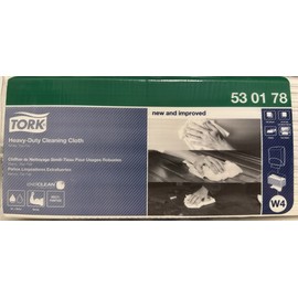 Tork Heavy-Duty Cleaning Cloths - 100 Sheets Top-Pak - White 14 x 16.9 - 530178