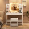 KAMABOKO Vanity Desk with Lighted Mirror, Makeup Vanity Table with