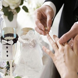 Marriage Bride Groom Dress Wine Cups Wrap Champagne Glass Bottles Cover for Engagement Wedding Party Decoration Ornaments Glass Cup Decoration Valentine's Day