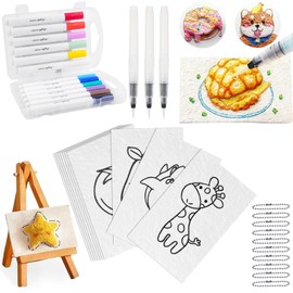 Magic Puffy Paint, 3D Drawing Magic Sponge Canvas, DIY Puffy Texture Paper Magic Puffs PaintArt Magic Texture Painting Set, 12 Colours, Pens, Magic Puffy Paint for Foam Texture Painting