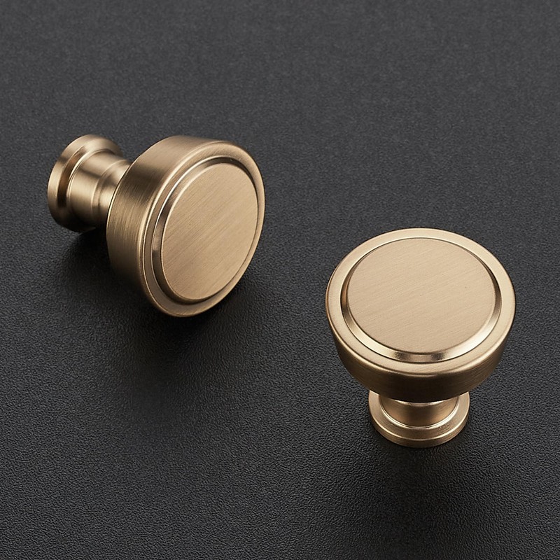 Ravinte 5 Pack Champagne Bronze Kitchen Cabinet Knobs Single Hole