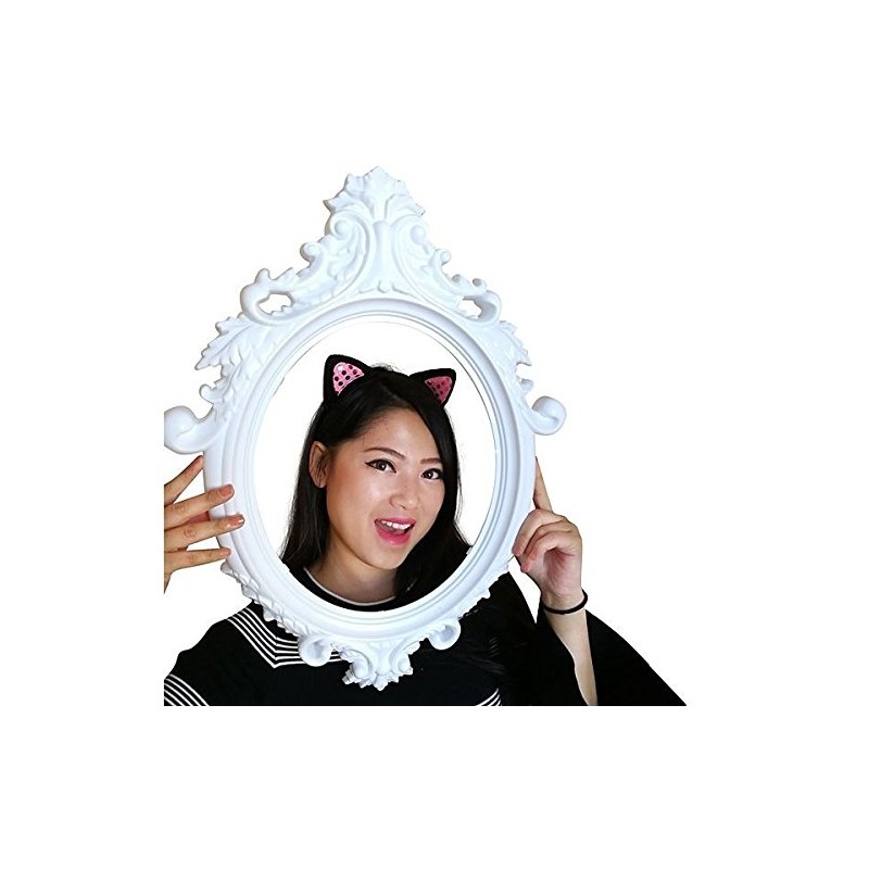 White Antique Style Oval 'Selfie' Posing Frame