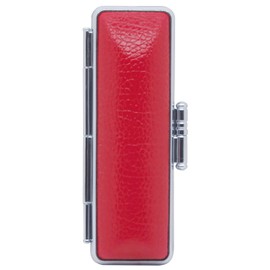 Seal Case 0.5 / 0.6 inch (13.5 / 15.0 mm) with Vermilion Flesh / Litchi Pattern, Job Celebration, Gift, School Entrance Celebration, Stylish, Real Stamp, For Bank Stamp (Red)