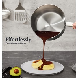 KOCH SYSTEME CS Stainless Steel Saucepan, 2 Quart Stainless Steel Sauce Pan with Lid, 2 Quart Saucepan with Lid, Premium Steel Pot, Induction Sauce Pan,Small Sauce Pot, Oven Safe