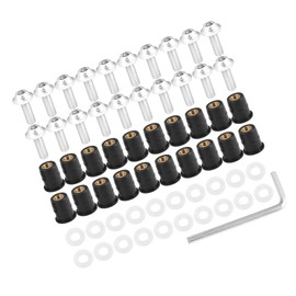 Partuto 20pcs M5 5mm Motorcycle Windscreen Screw Fairing Bolt Silver Tone Replacement