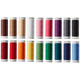 Mettler Poly Sheen 18er Nähgarn-Set: Hochglanzgarn für Stickereien und Dekorative Näharbeiten – 100% Polyester – PS18-Kit - 200m Pro Rolle