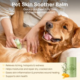 HICC PET Skin Soother Balm for Dogs & Cats, Soothes Itching and Irritation Skin & Prevents Infection, Hypoallergenic Dog Moisturizer for Dry Itchy Skin, Lickable Hot Spot Treatment - 0.53oz