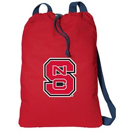 Broad Bay NC State Wolfpack Drawstring Backpack CANVAS NC State Cinch Pack Medium Size Red