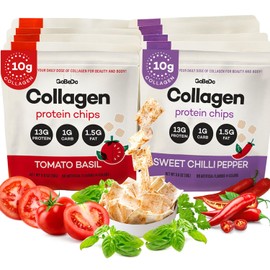 GoBeDo Collagen Protein Chips – First Collagen-Based Snack, 13g Protein, Low Carb, Keto Friendly, Healthy Chips & Crisps, Alternative to Collagen Powder, Gluten-Free, 10 Bags Variety Pack