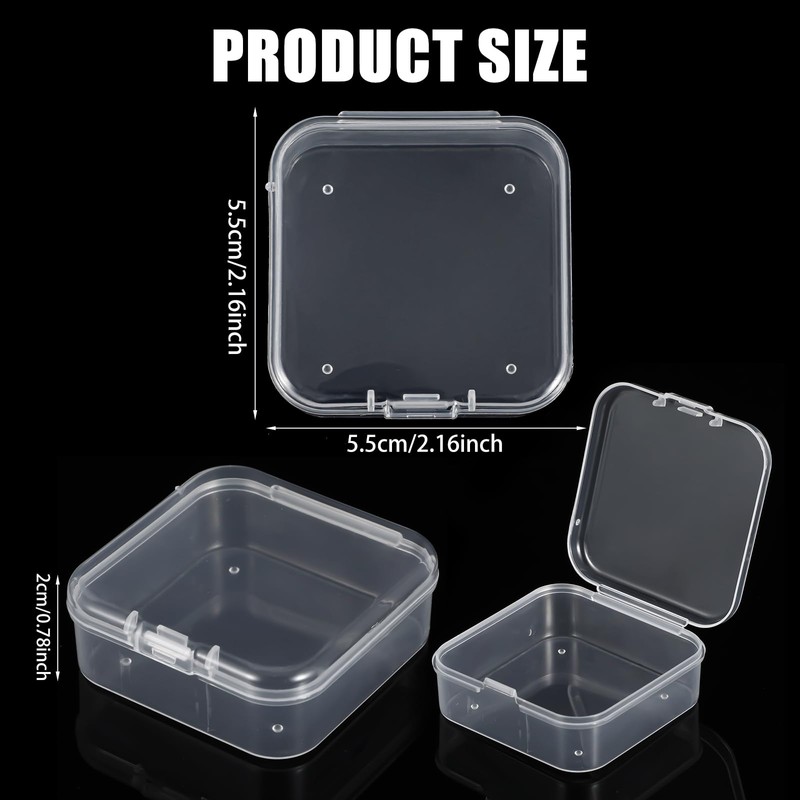 Dimeho 100 Pcs Small Plastic Boxes Beads Storage Containers Mini