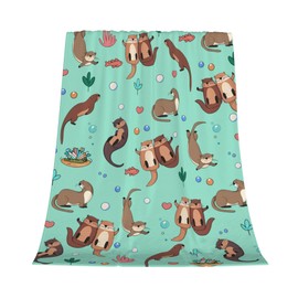 Gelasgo Sea Sloth Throw Blanket Ultra Soft Flannel Blanket, Cozy Warm Lightweight Gift for Adults Kids, Machine Washable Couch Bed Blankets 100x130cm